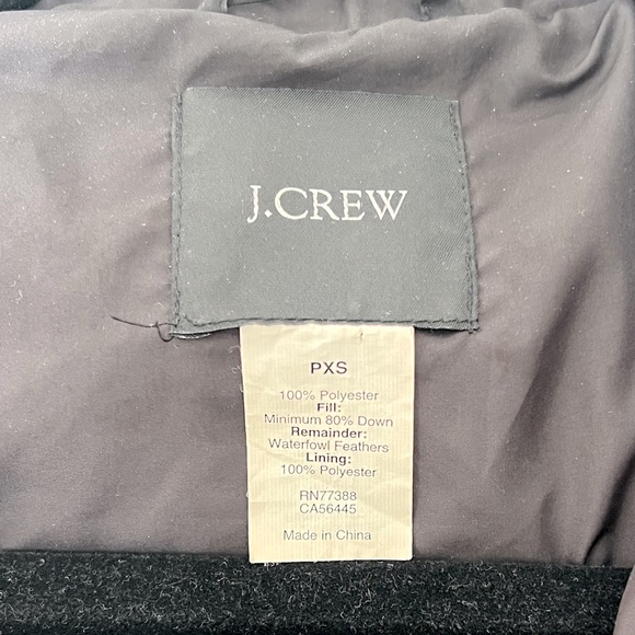 J.Crew down puffer coat / black/ size PXS - Picture 4 of 4